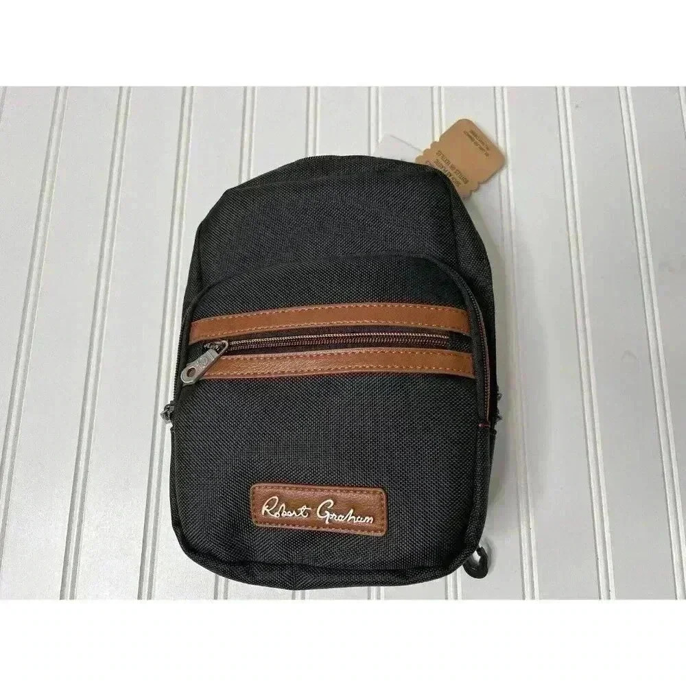 Robert Graham Randal Sling Bag Messenger Black Men NEW 1656